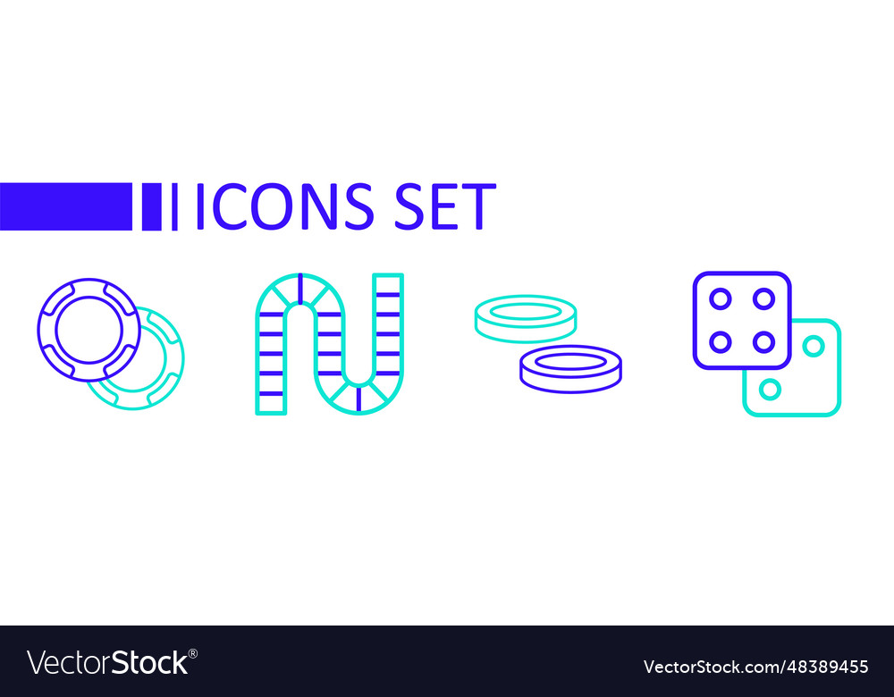 Set line game dice checker chips board