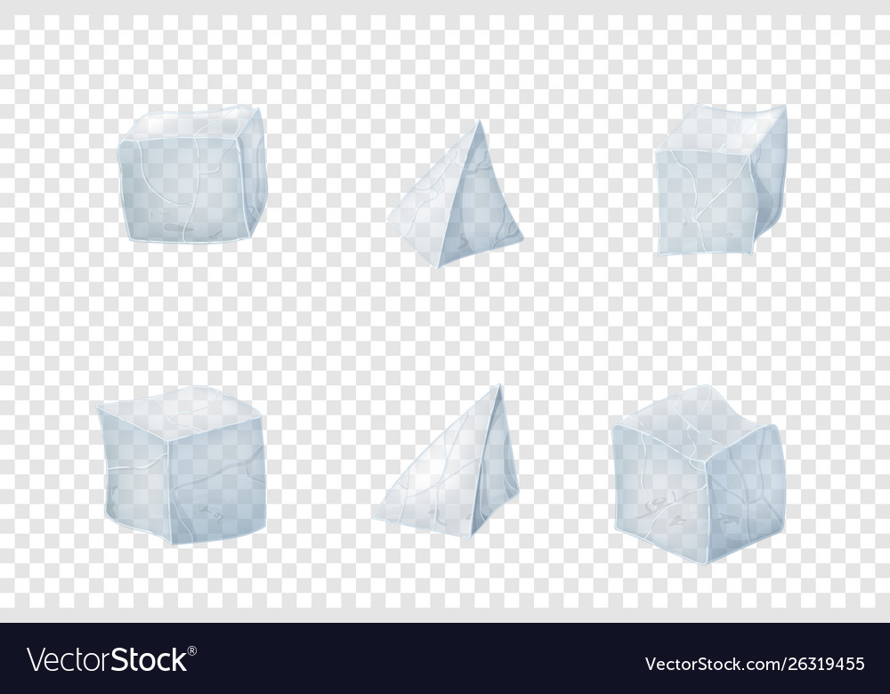 Set transparency ice cubes vector image Set transparency ice cubes