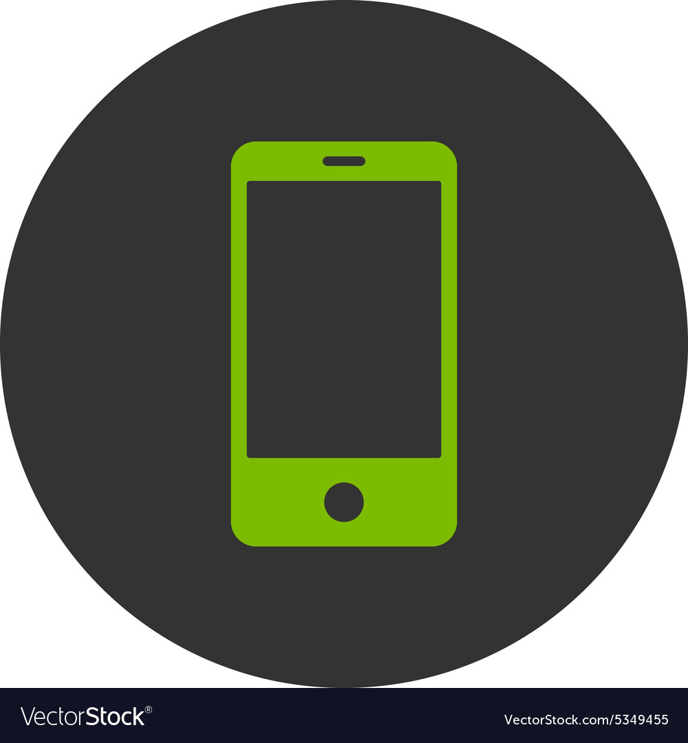 Smartphone flat eco green and gray colors round