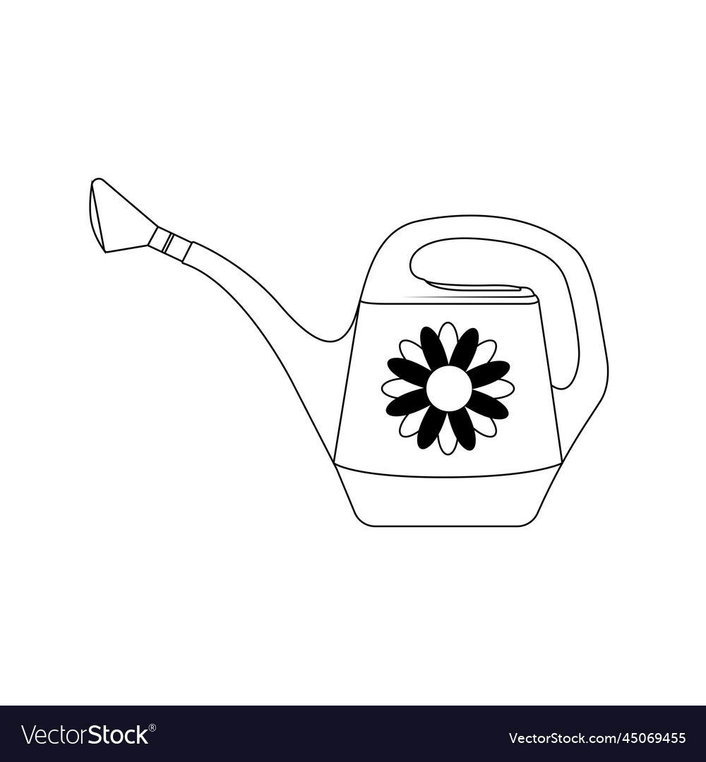 Watering can outline icon on white background