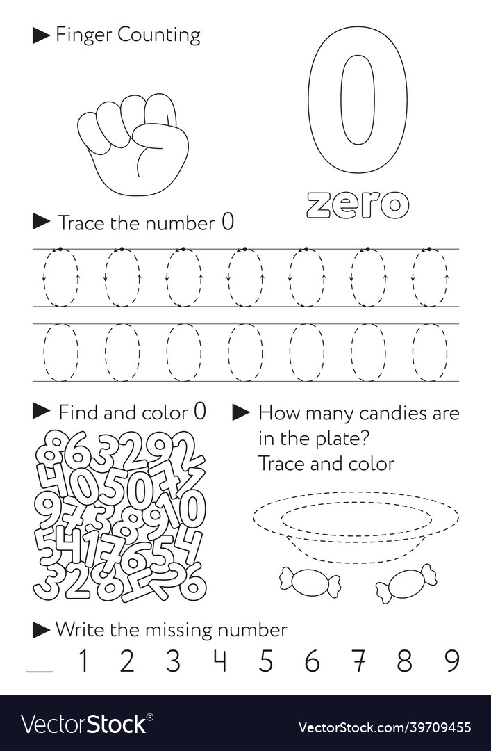 Worksheets For Learning Numbers Royalty Free Vector Image Worksheets For Learning Numbers Royalty Free Vector Image
