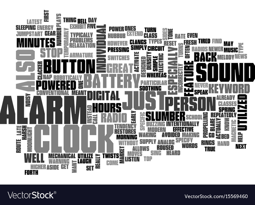 Alarm clock text word cloud concept Royalty Free Vector
