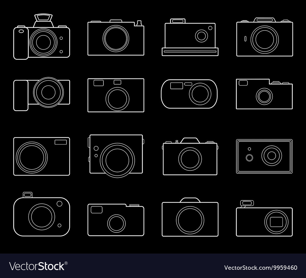 Camera icons set