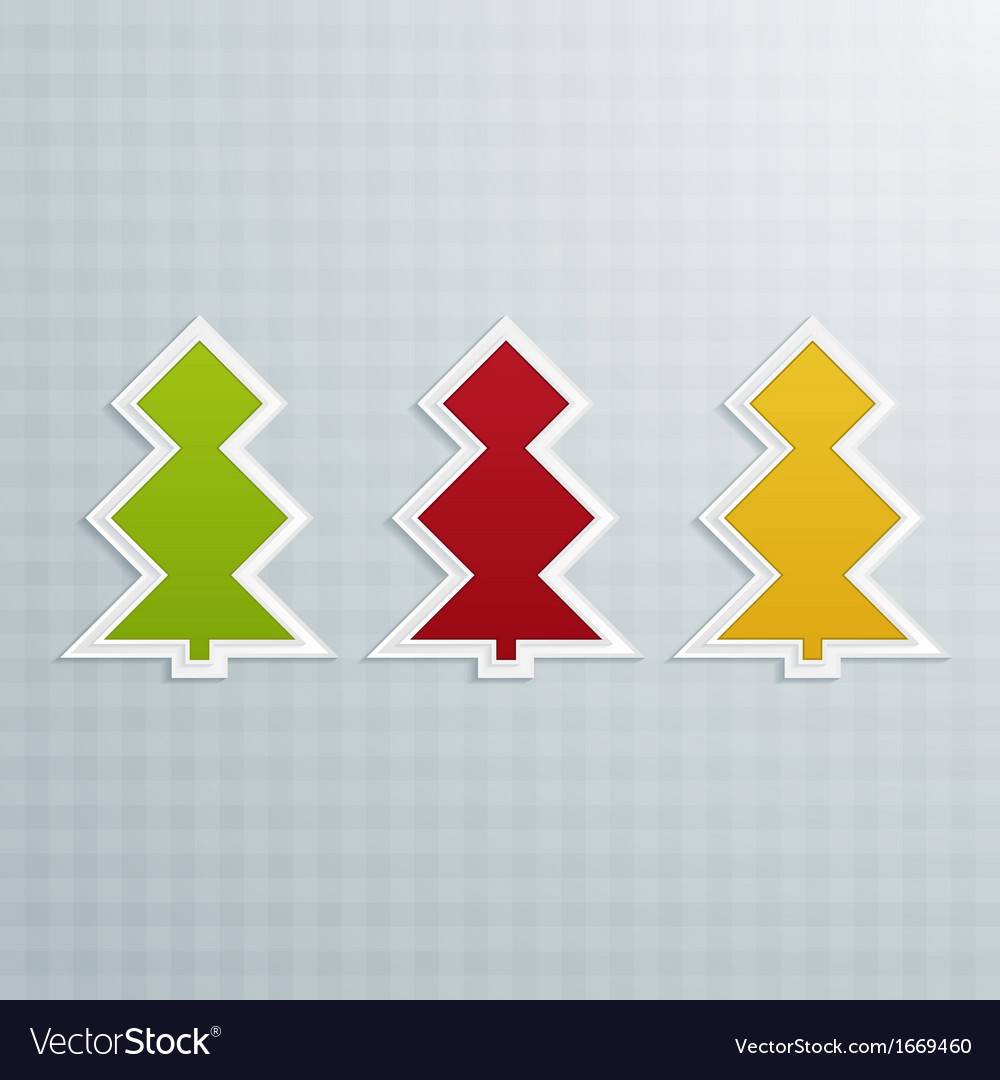 Colored fir-trees set of two