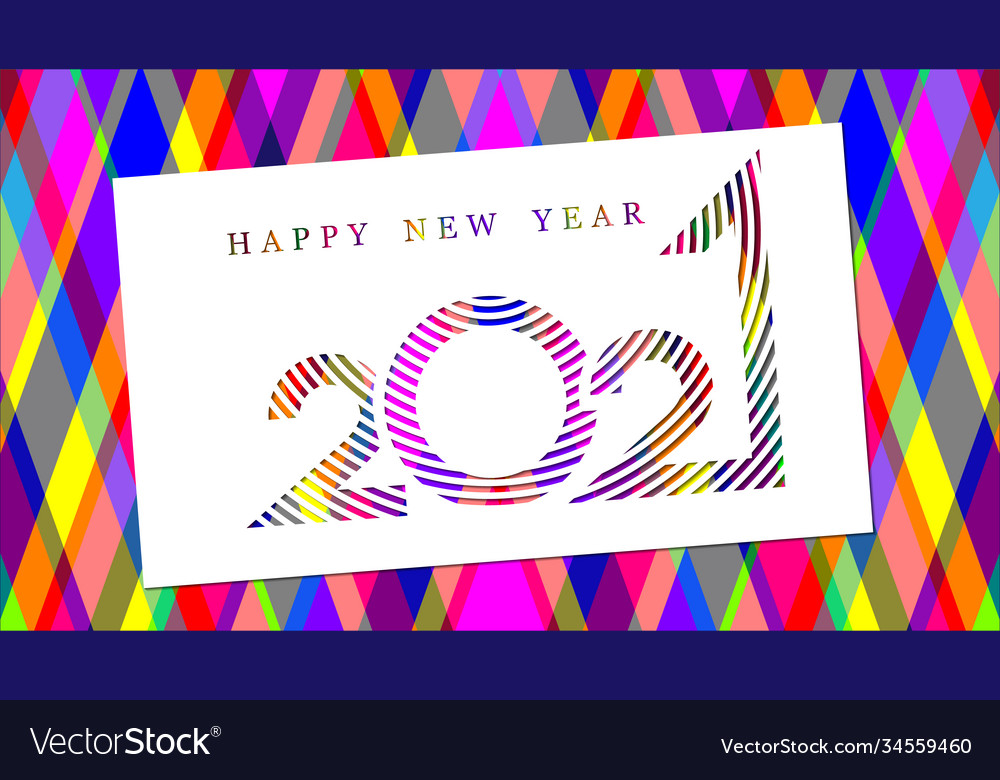 Congratulatory banner happy new year 2021 paper