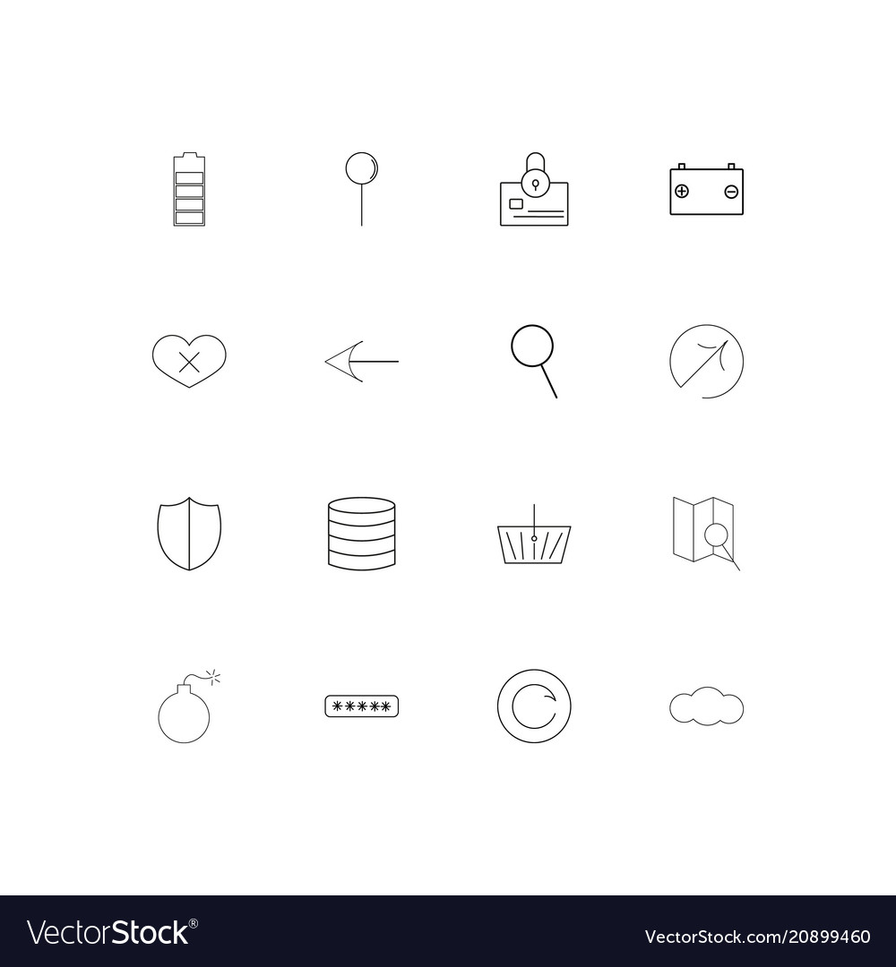 Interface linear thin icons set outlined simple
