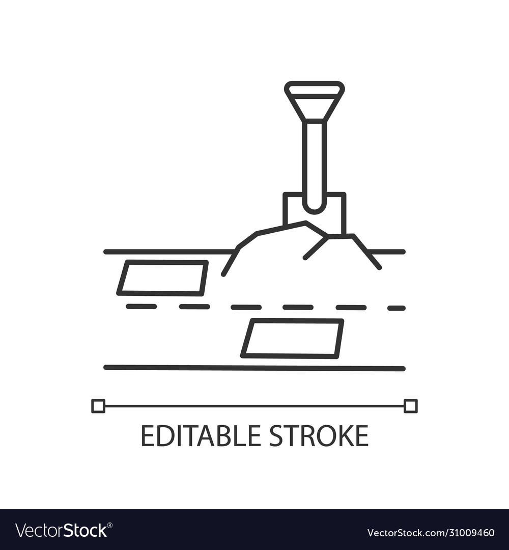 Patching works pixel perfect linear icon vector image Patching works pixel perfect linear icon