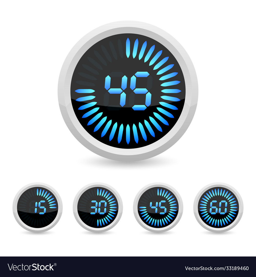 Timer and clock isolated set icons stopwatch icon Vector Image Timer and clock isolated set icons stopwatch icon