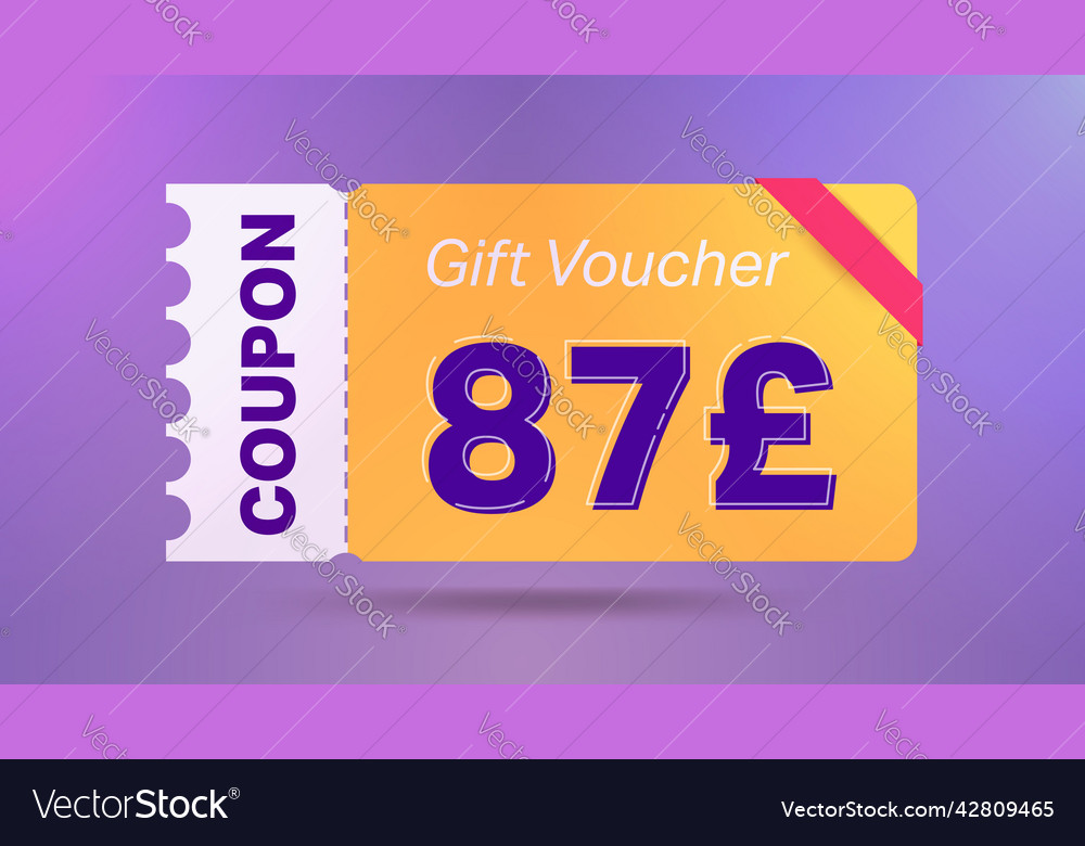 88 pound coupon promotion sale for website Vector Image