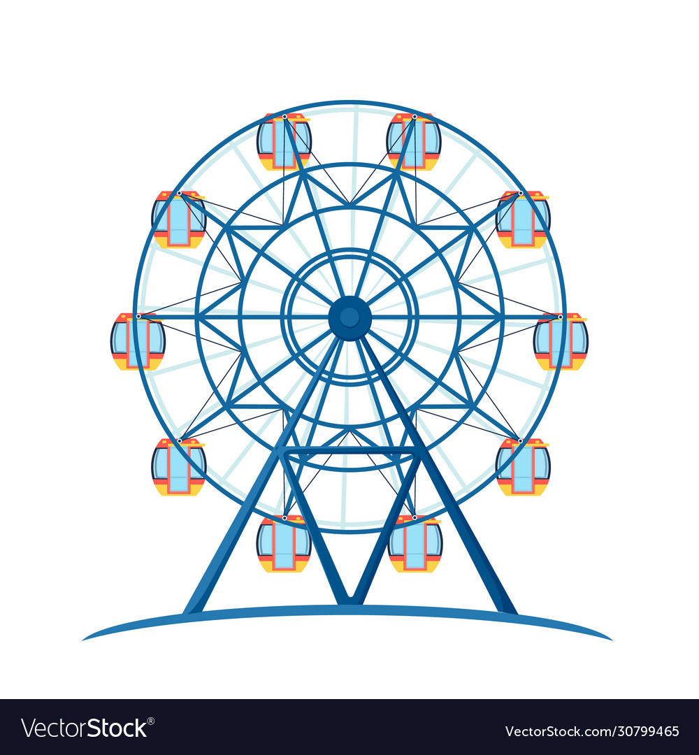 Amusement Entertainment Park Giant Wheel For Fun Vector Image