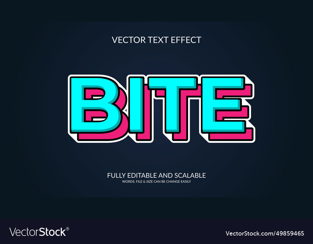 Bite 3d text effect design