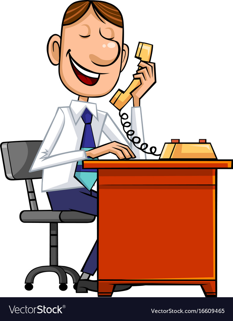 Businessman With Phone Royalty Free Vector Image