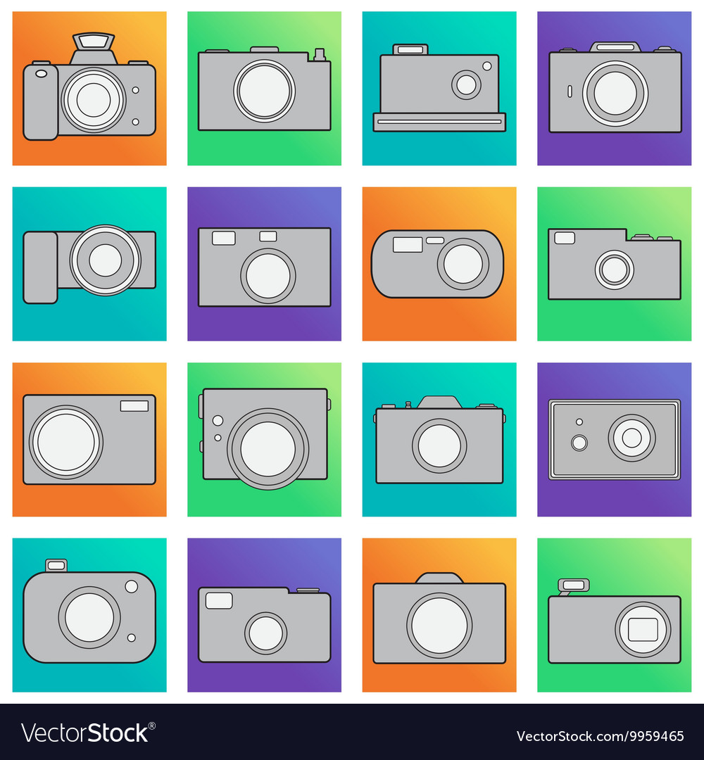 Camera icons set