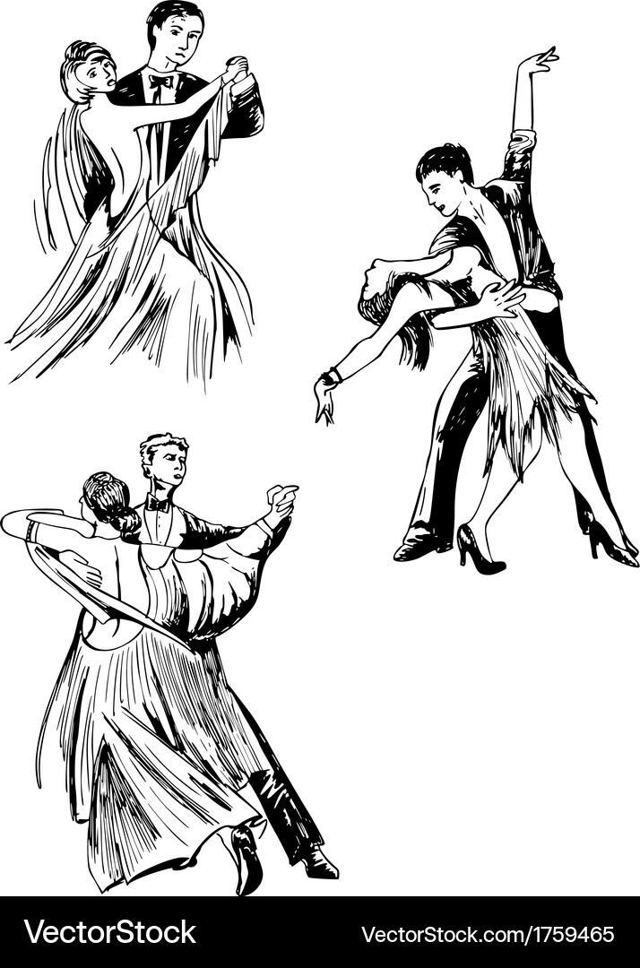 Dancing couples Royalty Free Vector Image - VectorStock