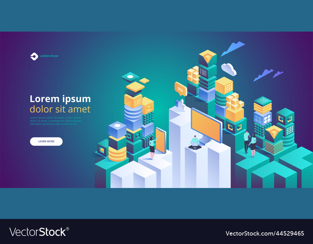 Iot isometric concept internet of things