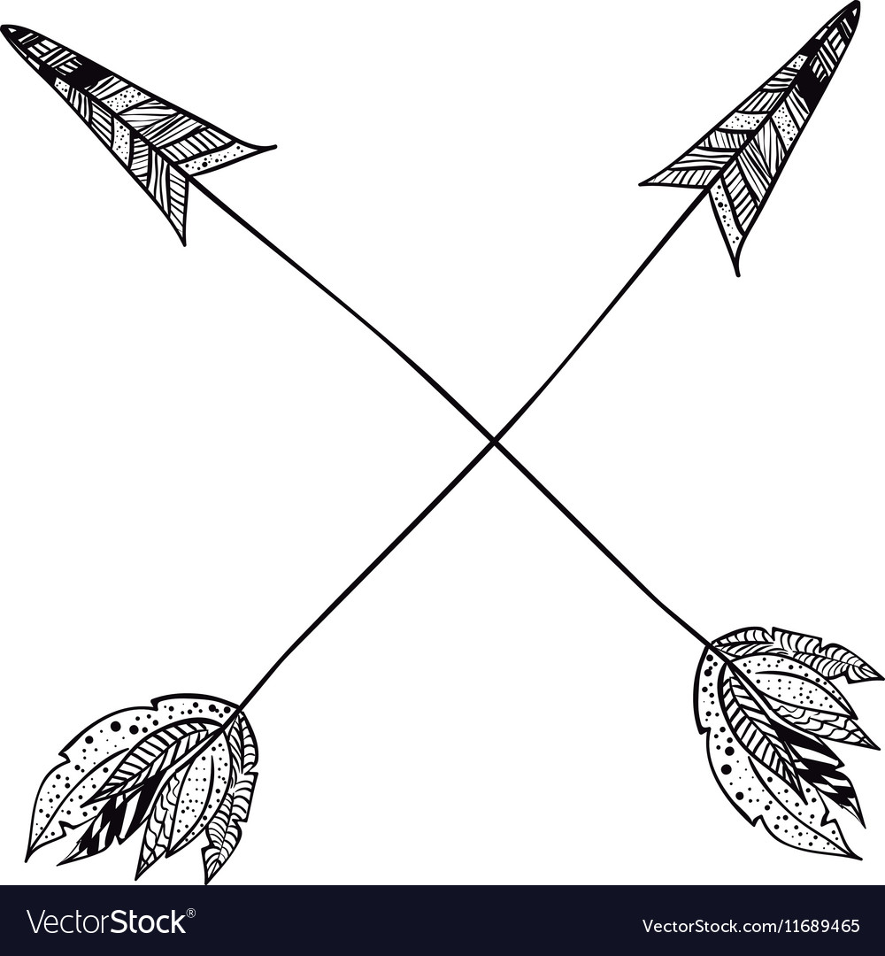 Isolated arrow of boho style design