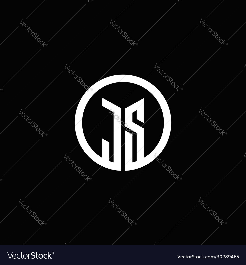 Js monogram logo isolated with a rotating circle