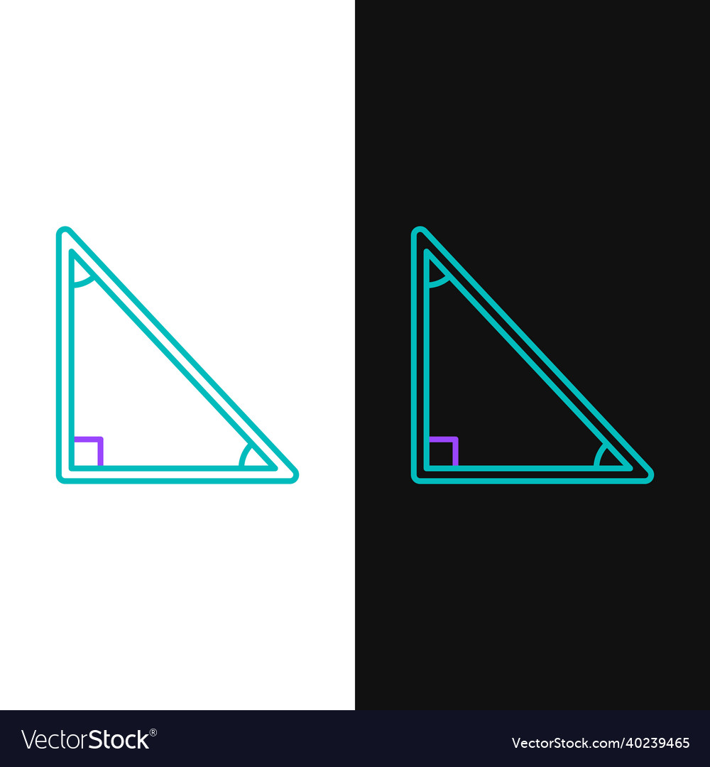 Line triangle math icon isolated on white