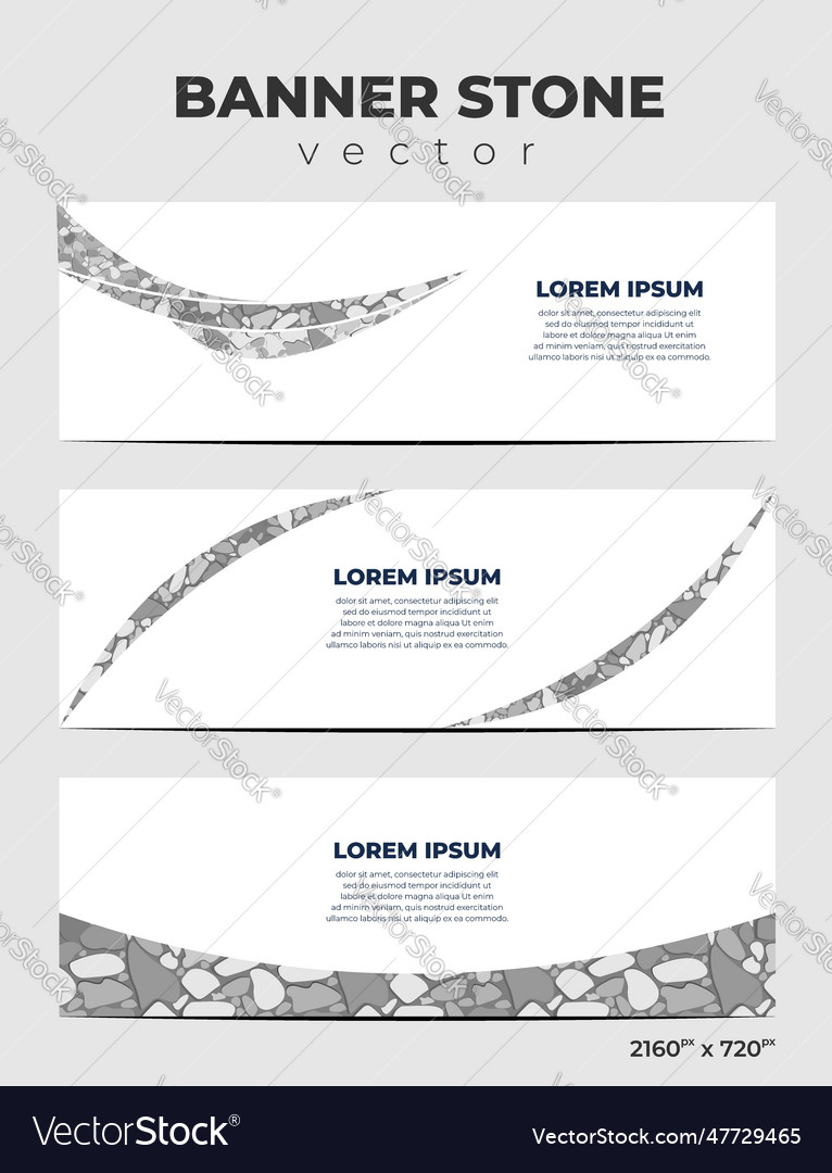 Modern banner design with stone pattern and empty