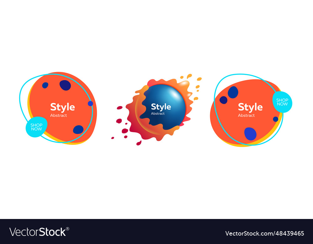Modern composition of fluid blobs for card vector image Modern composition of fluid blobs for card
