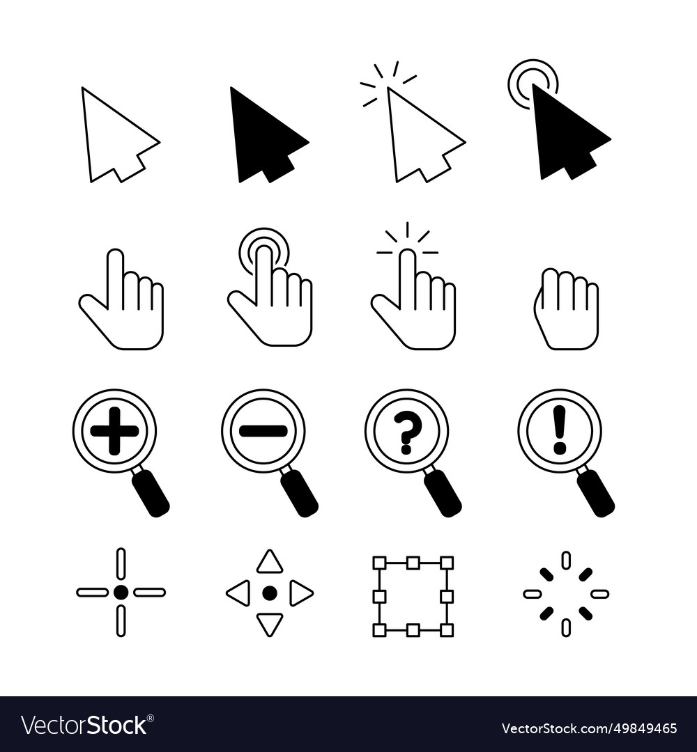Mouse cursor element isolated on white background vector image Mouse cursor element isolated on white background