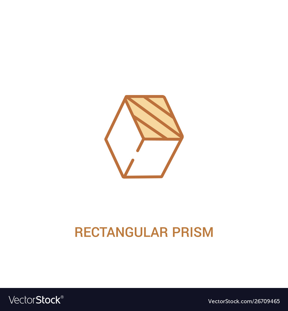 Rectangular prism concept 2 colored icon simple vector image Rectangular prism concept 2 colored icon simple