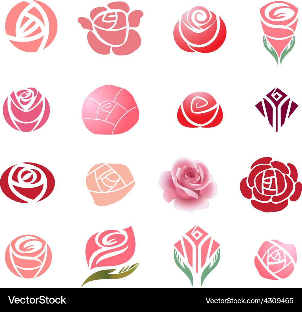 Roses design elements Royalty Free Vector Image