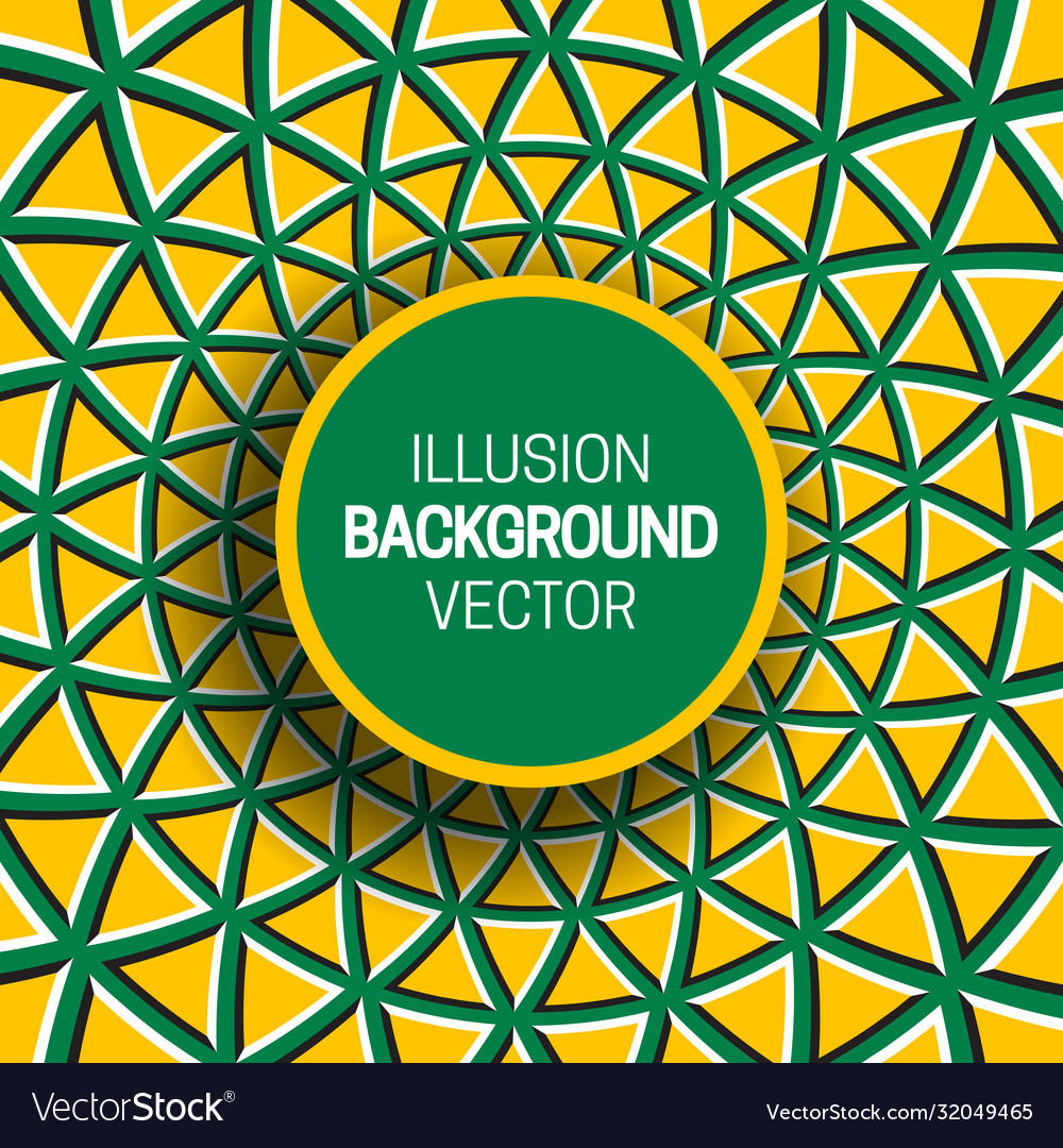 Round frame on yellow green optical illusion