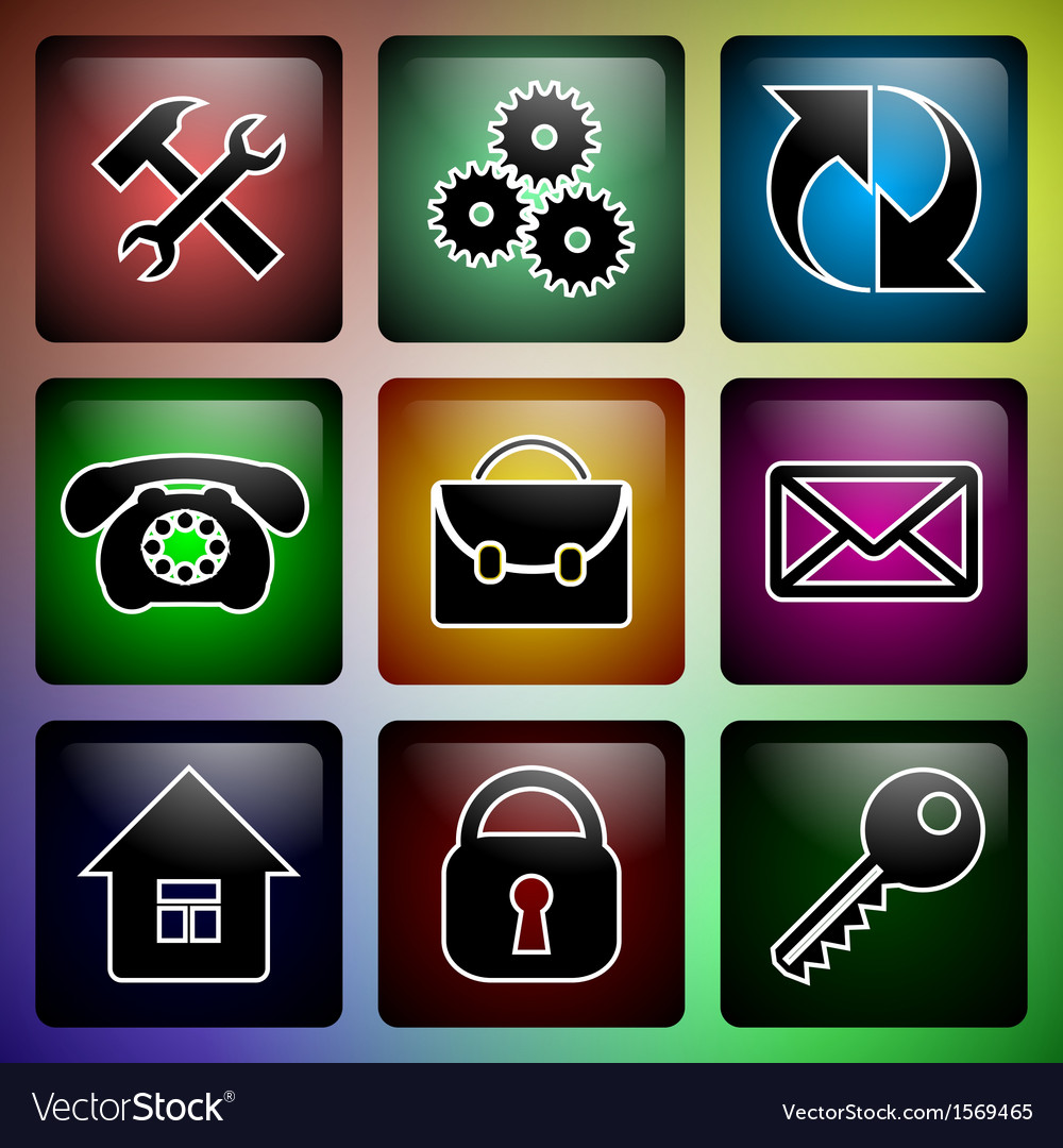 Set of glass buttons