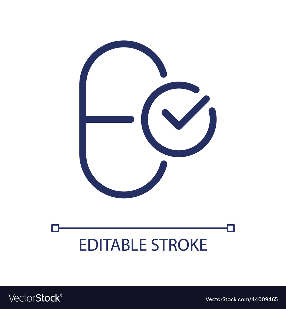 Take medication pixel perfect linear ui icon vector image Take medication pixel perfect linear ui icon