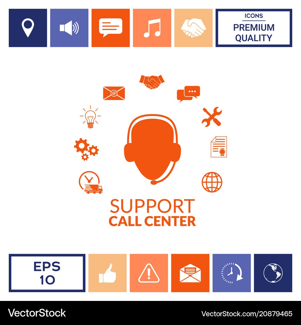 Technical support operator flat icon Royalty Free Vector