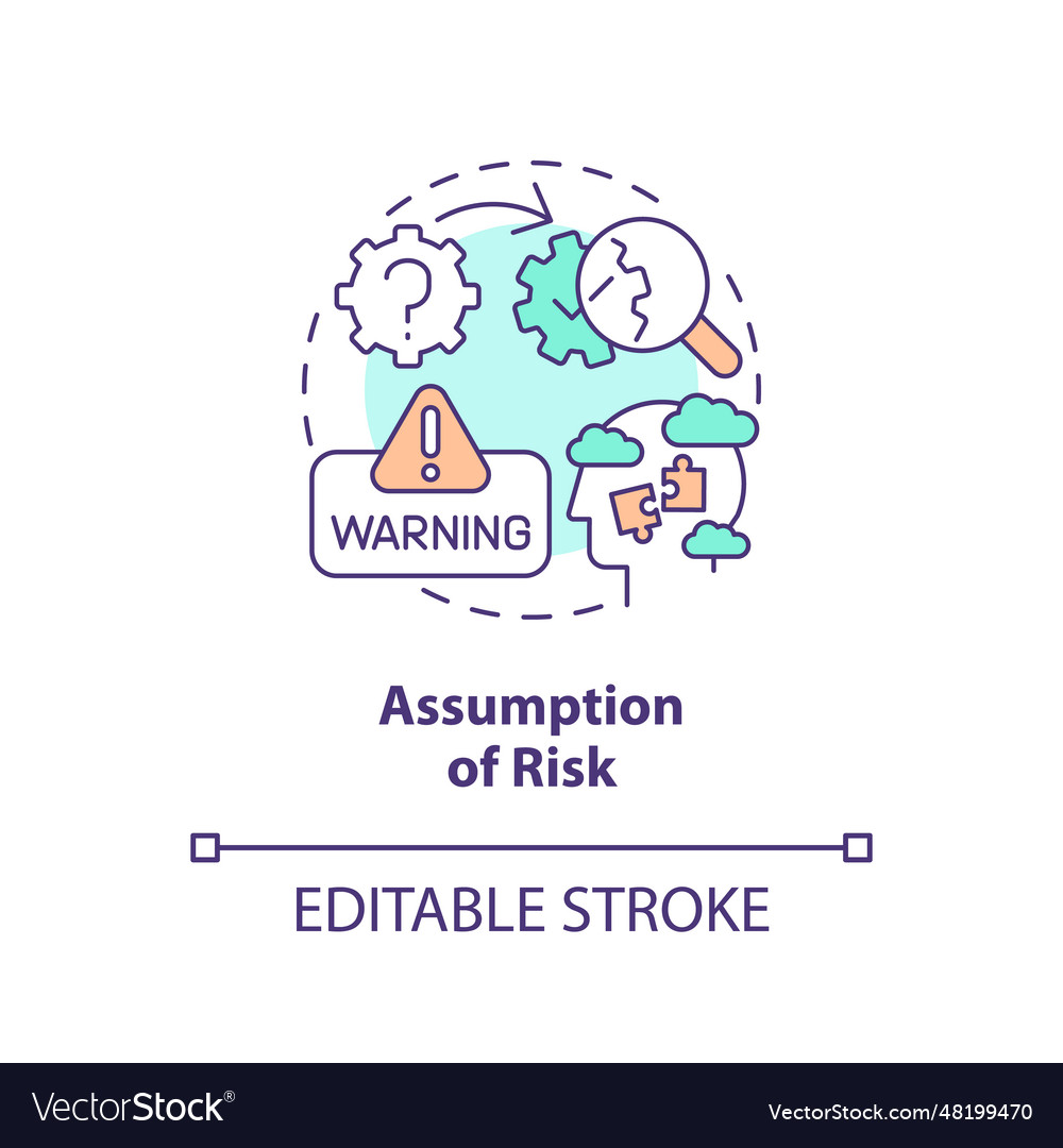 2d customizable assumption of risk line icon Vector Image