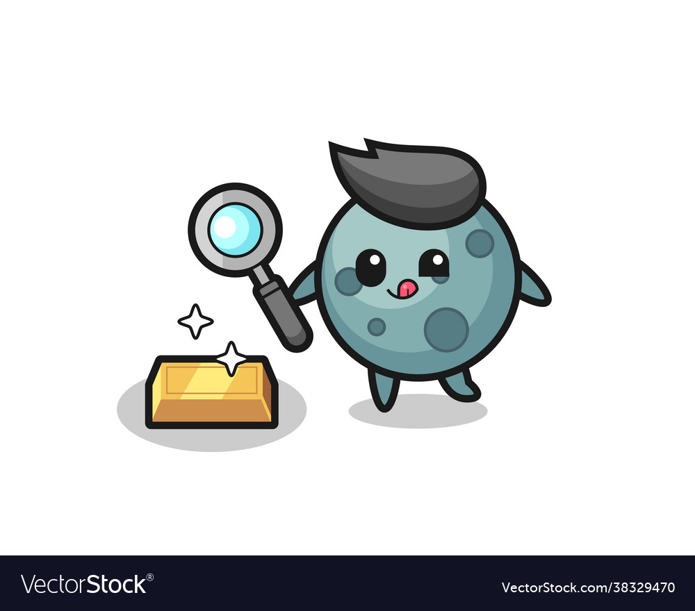 Asteroid character is checking authenticity Vector Image Asteroid character is checking authenticity