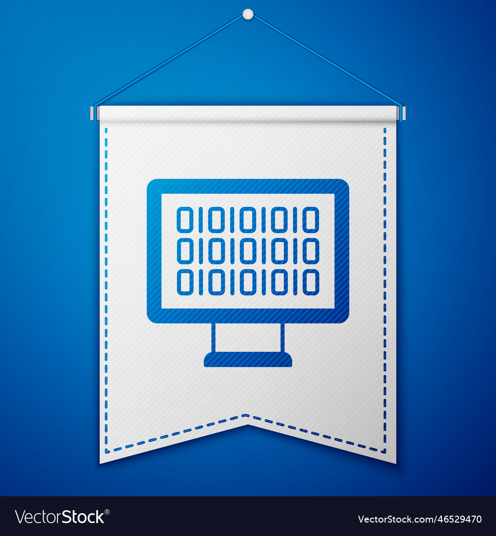 Blue binary code icon isolated on background vector image Blue binary code icon isolated on background
