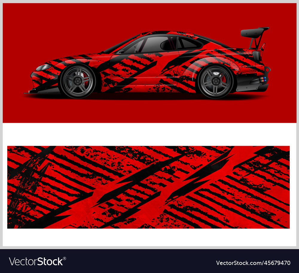 Car Wrap Design fur Fahrzeug Vinyl Lizenzfreier Vektor