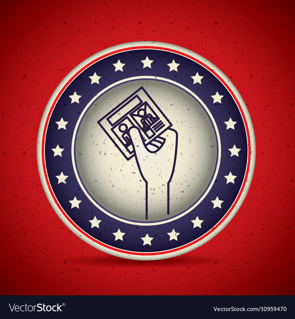 Card of vote inside button esign