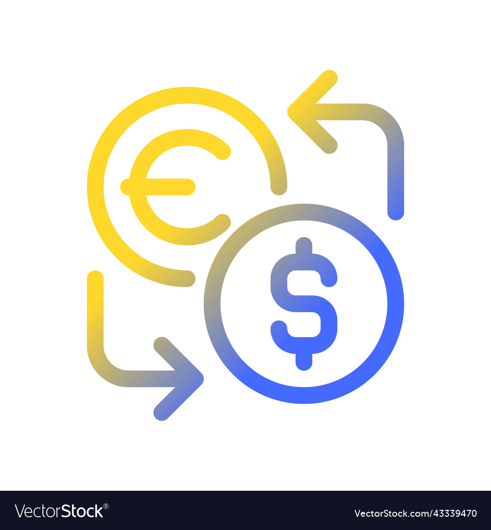 Currency exchange pixel perfect gradient linear Vector Image Currency exchange pixel perfect gradient linear