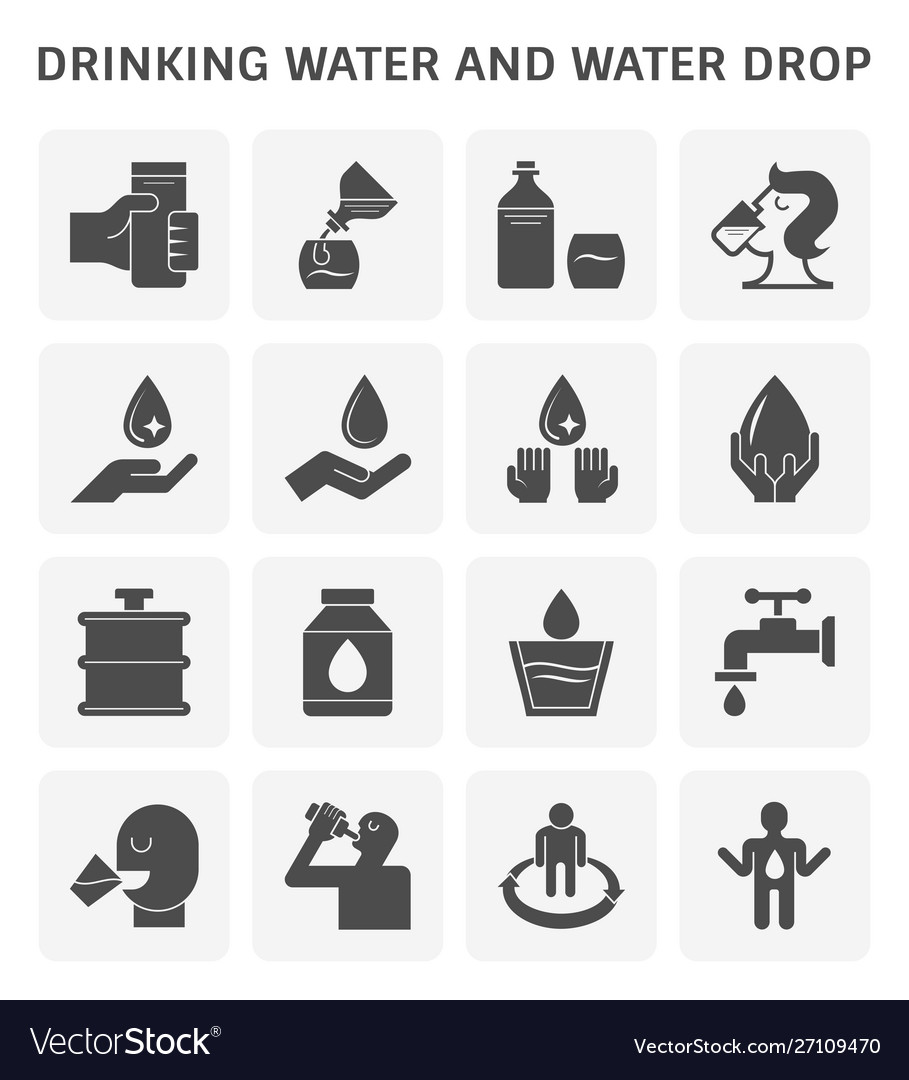Drinking water icon Royalty Free Vector Image - VectorStock