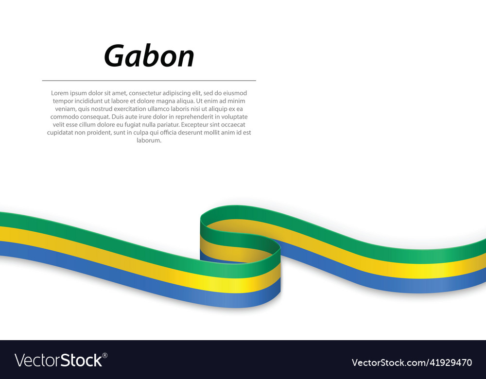 Gabun Flagge Band Feiern