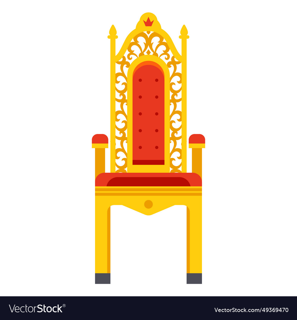 Golden chair-throne on a white background