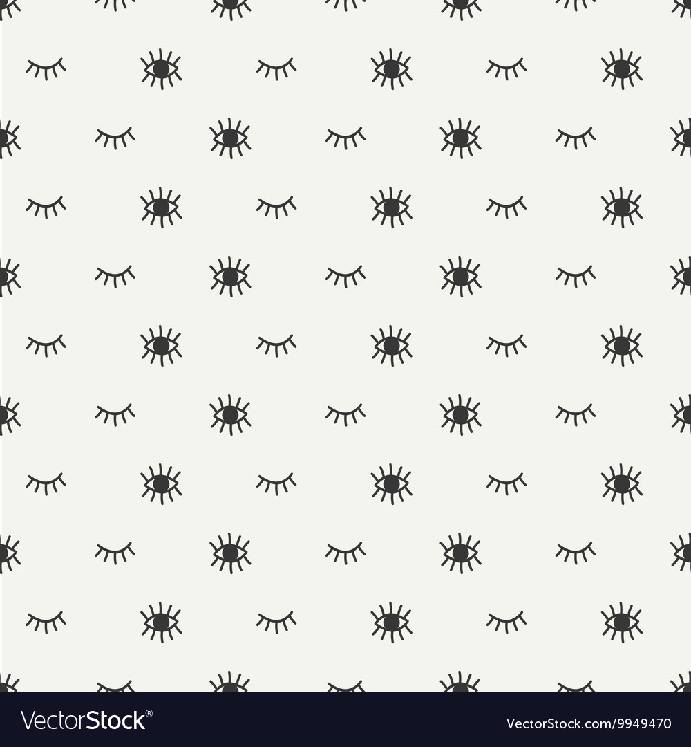 Hand drawn seamless pattern with open and close