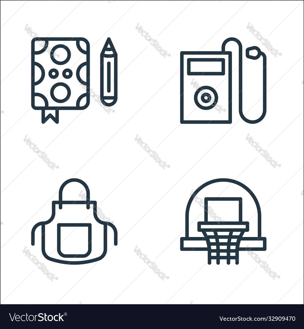 Hobbies line icons linear set quality vector image Hobbies line icons linear set quality