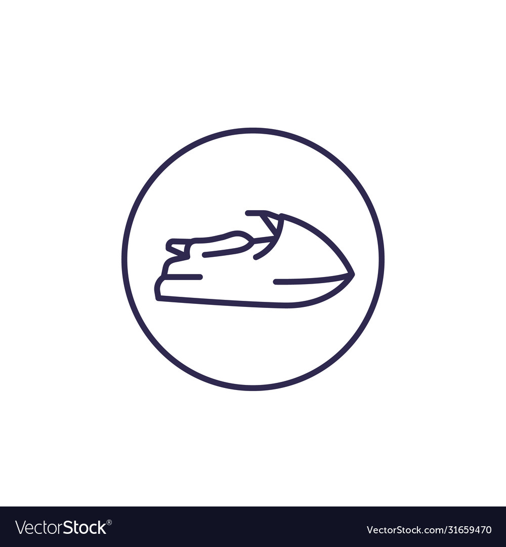 Jet ski line icon on white