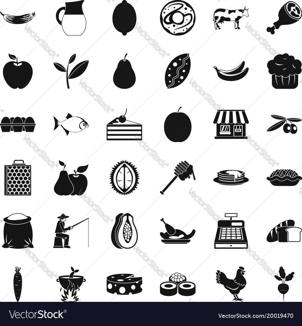 Livelihood icons set simple style Royalty Free Vector Image