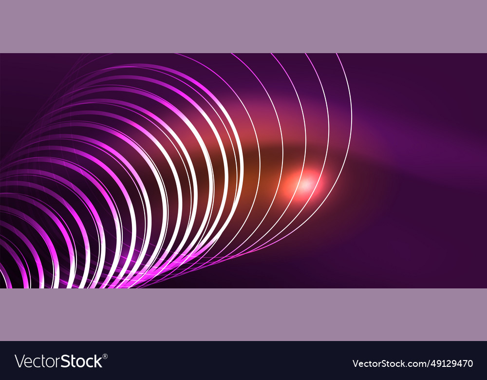 Neon lines and waves abstract background techno