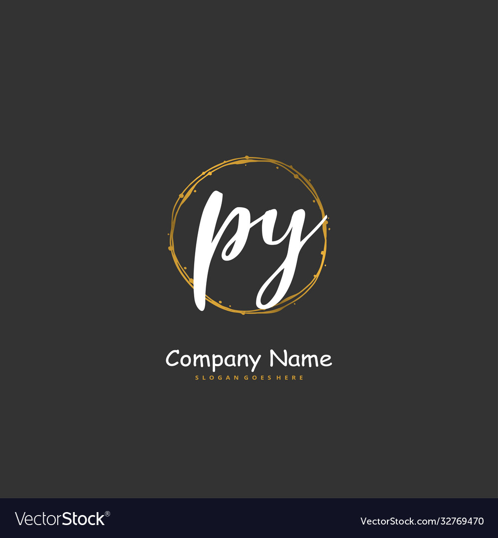 P y py initial handwriting and signature logo vector image P y py initial handwriting and signature logo