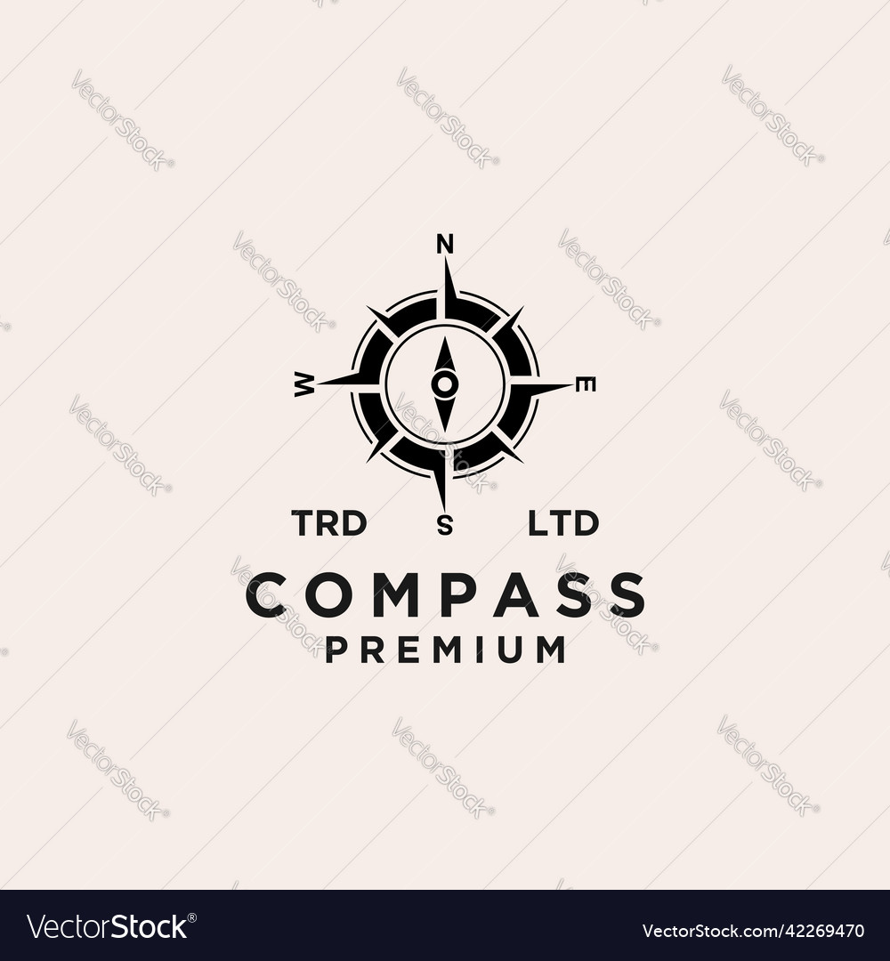 Premium Compass Black Logo Icon Design Royalty Free Vector