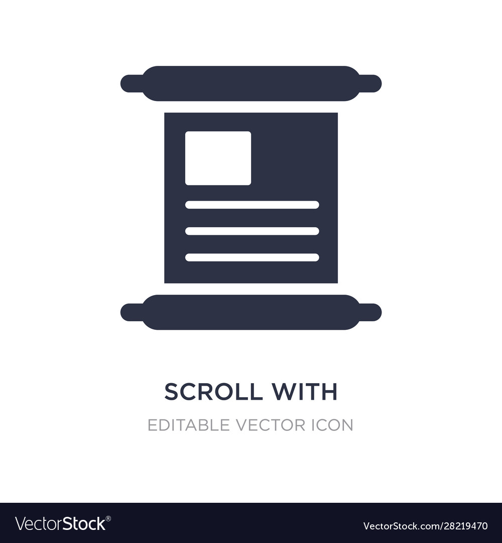 Scroll with message inside icon on white vector image Scroll with message inside icon on white