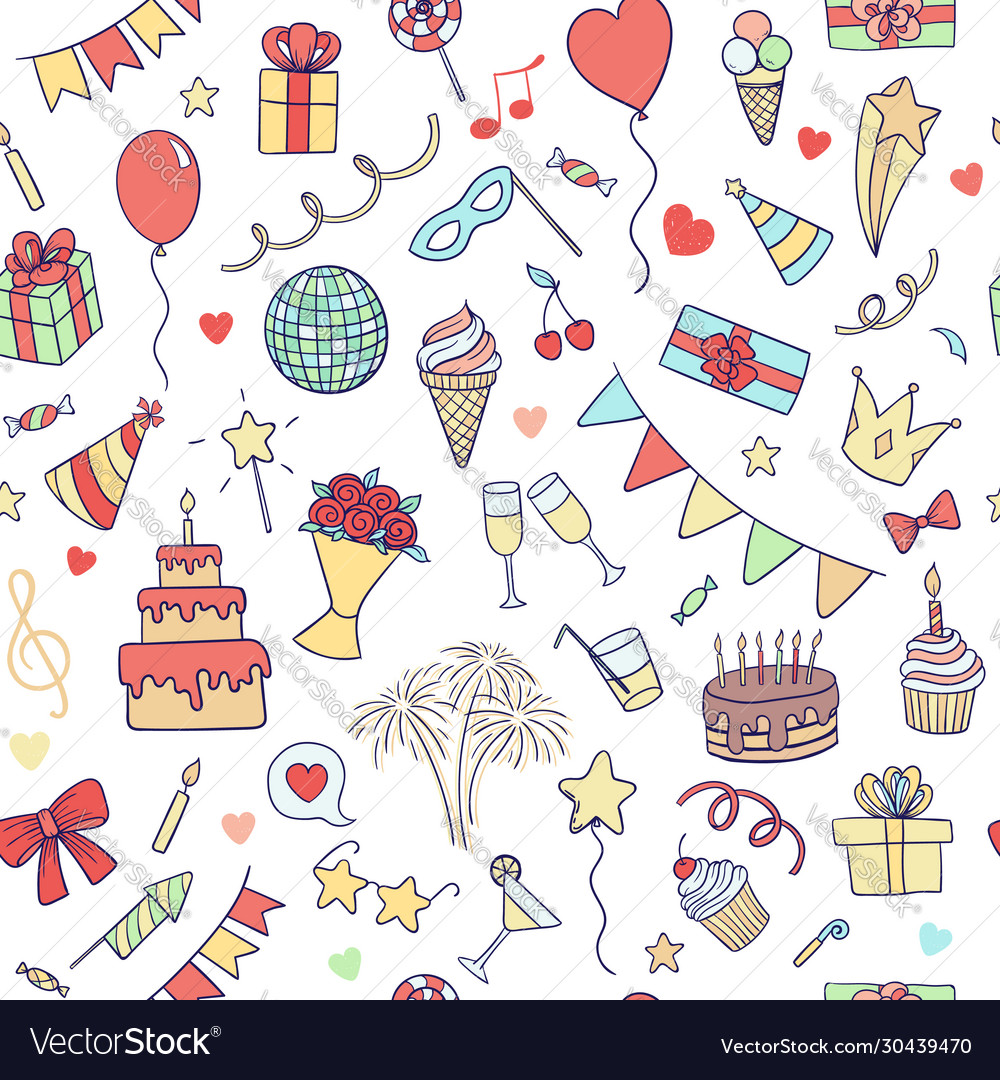Seamless pattern hand drawn doodle cartoon vector image Seamless pattern hand drawn doodle cartoon