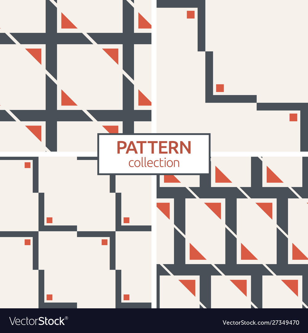 Set four seamless patterns abstract color